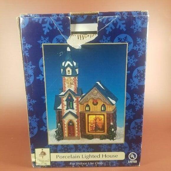 VICTORIA FALLS SERIES 5 PORCELAIN LIGHTED HOUSE CHRISTMAS VILLAGE MINIATURES - Picture 13 of 16